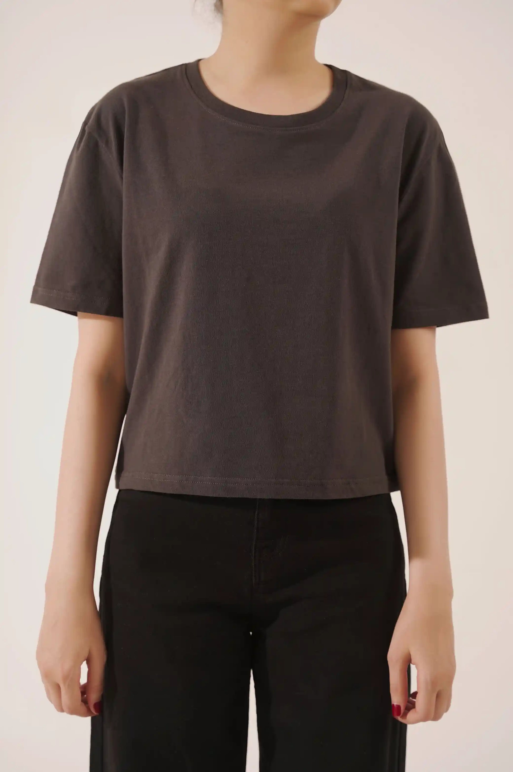 Dark Grey cropped T-Shirt