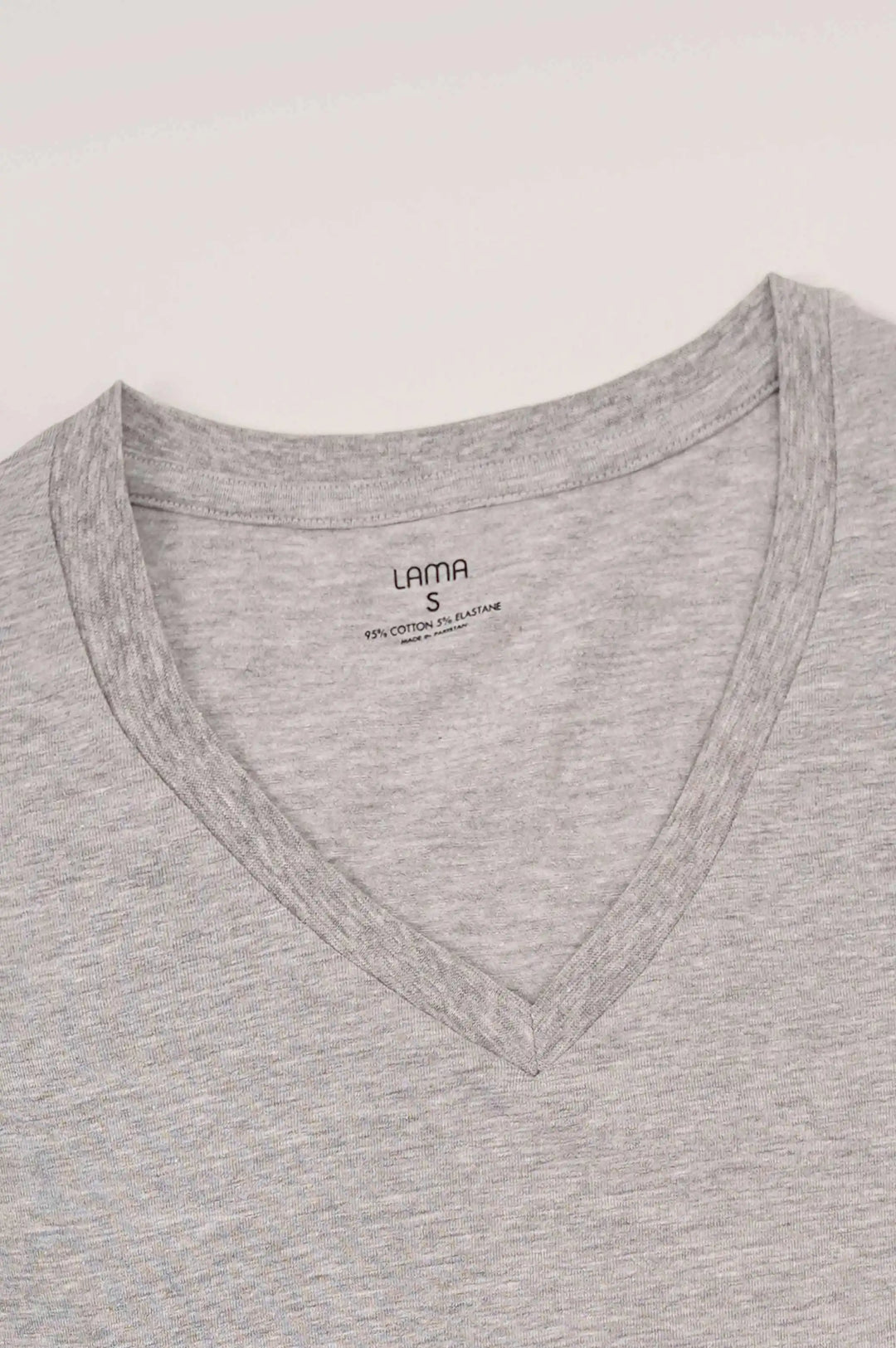 HEATHER GREY Slim Fit V Neck T-Shirt