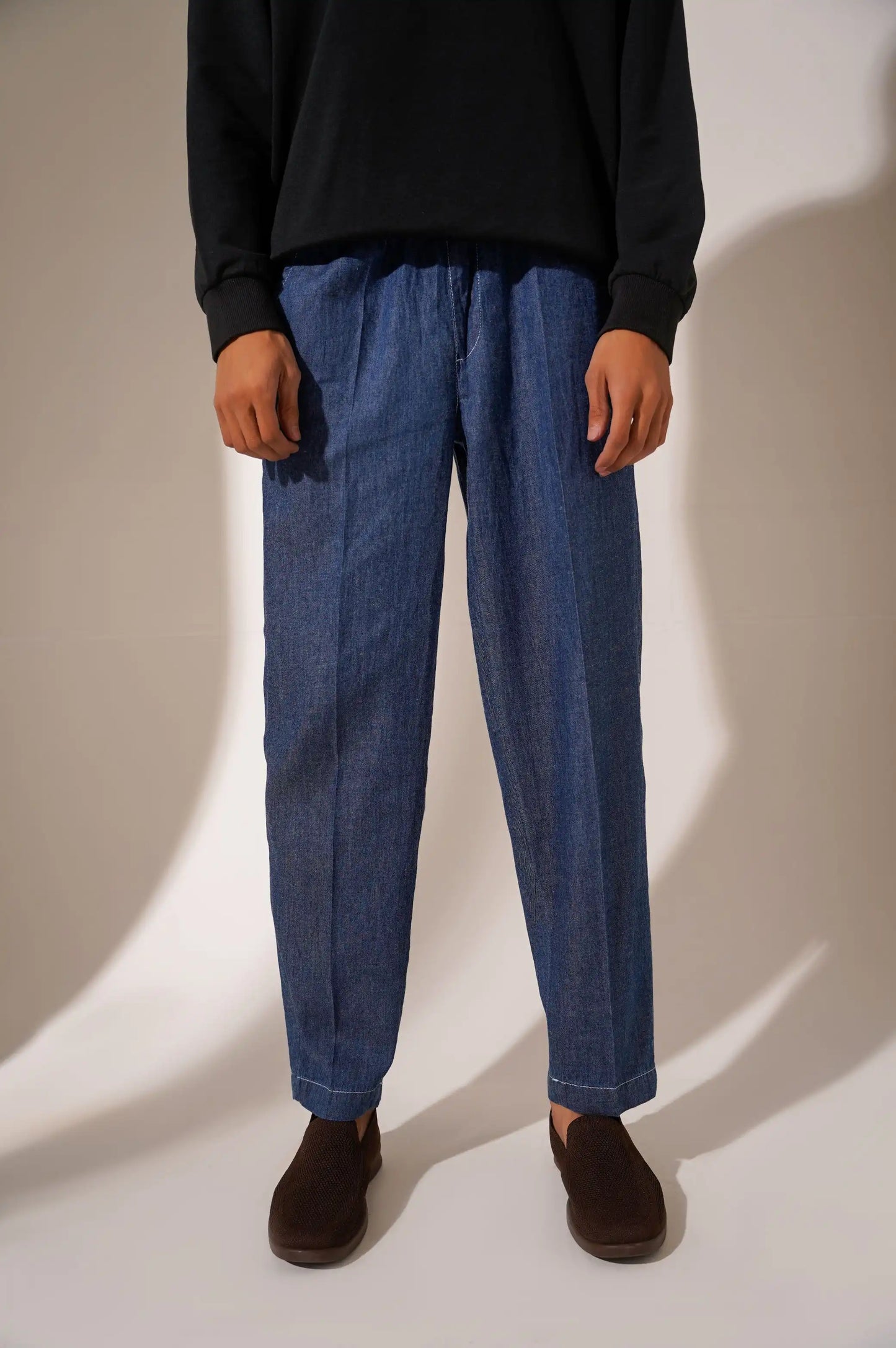 DENIM SLACKS - PANTS