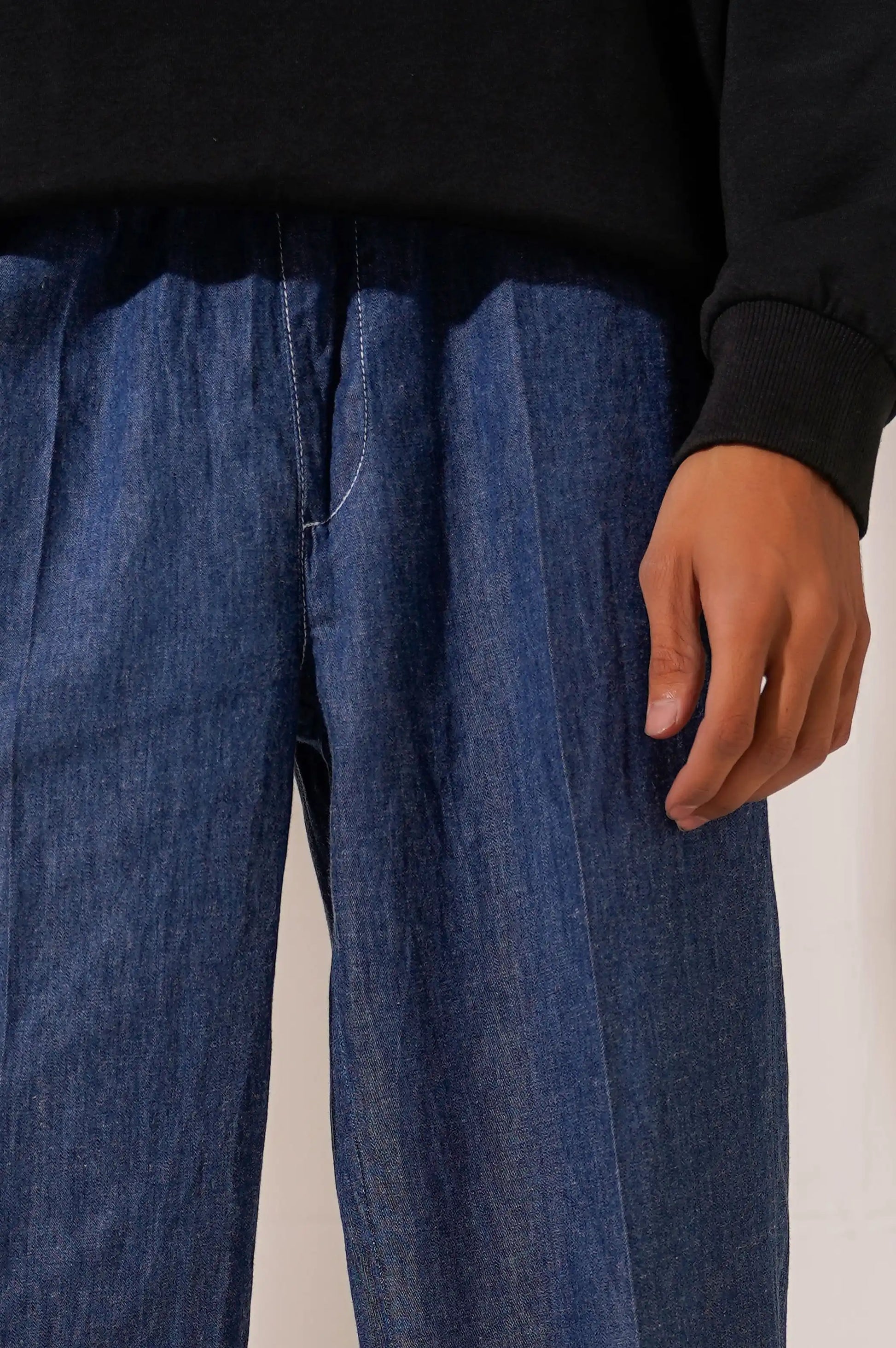 DENIM SLACKS - PANTS