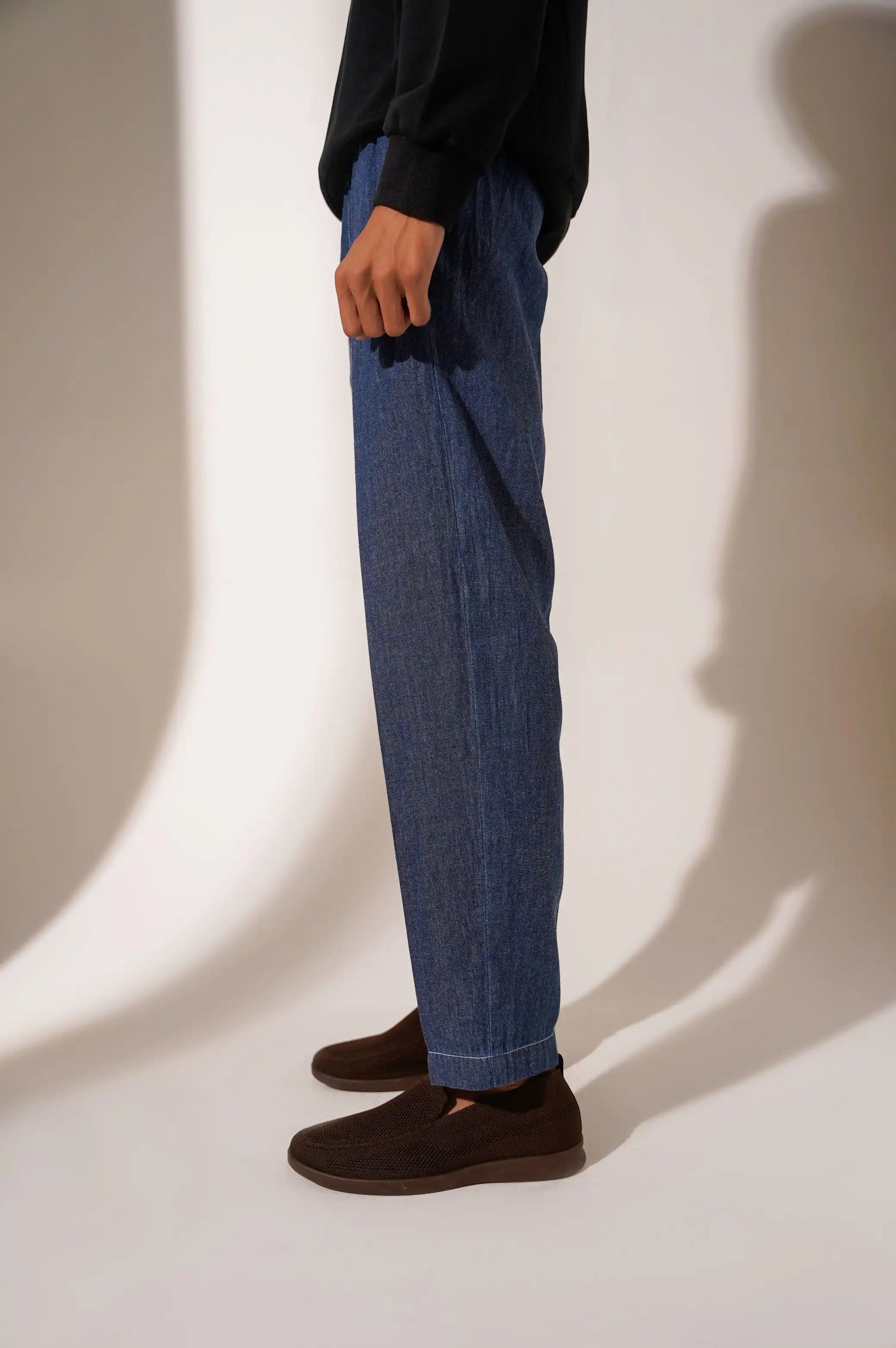 DENIM SLACKS - PANTS