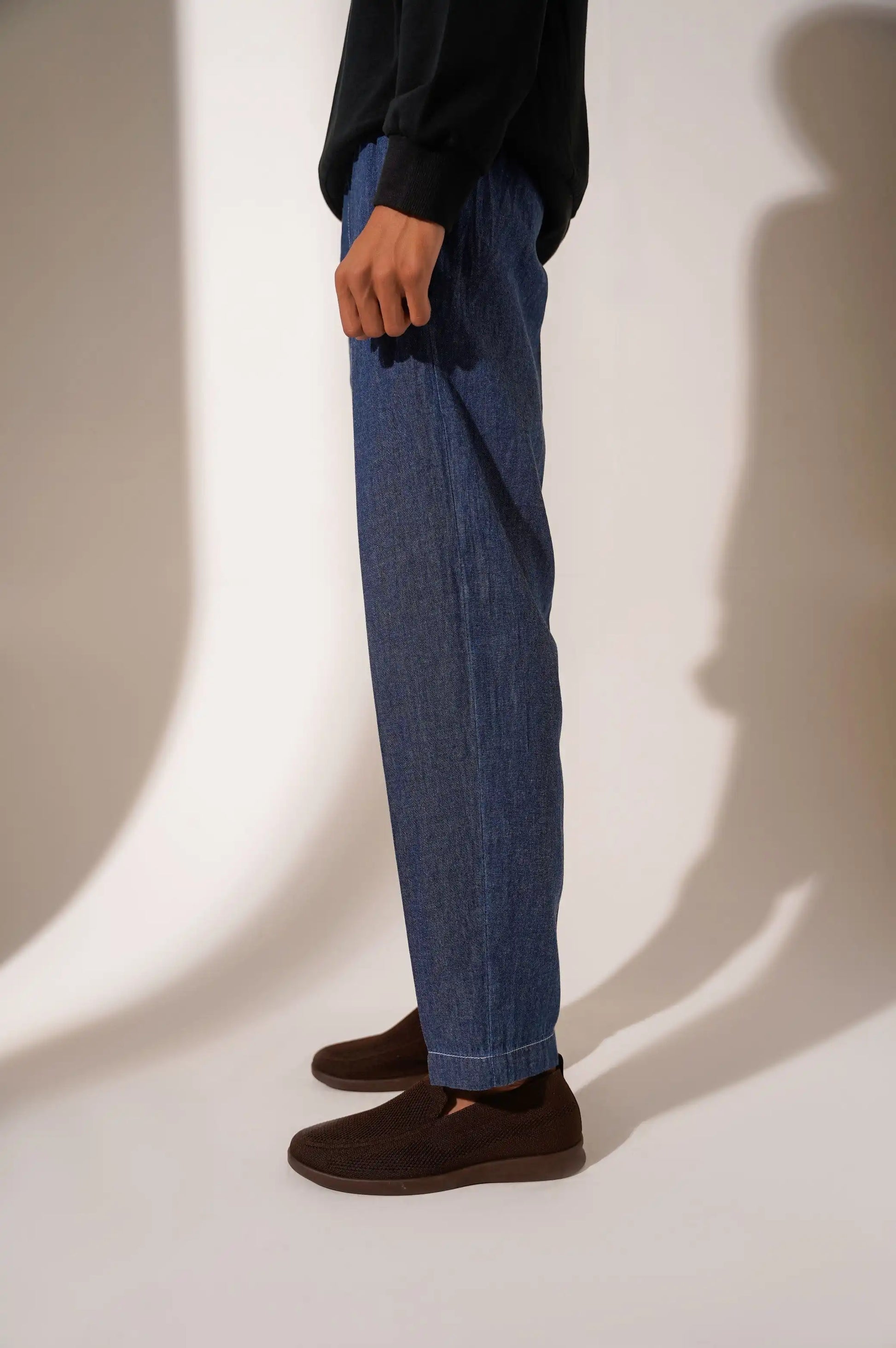 DENIM SLACKS - PANTS