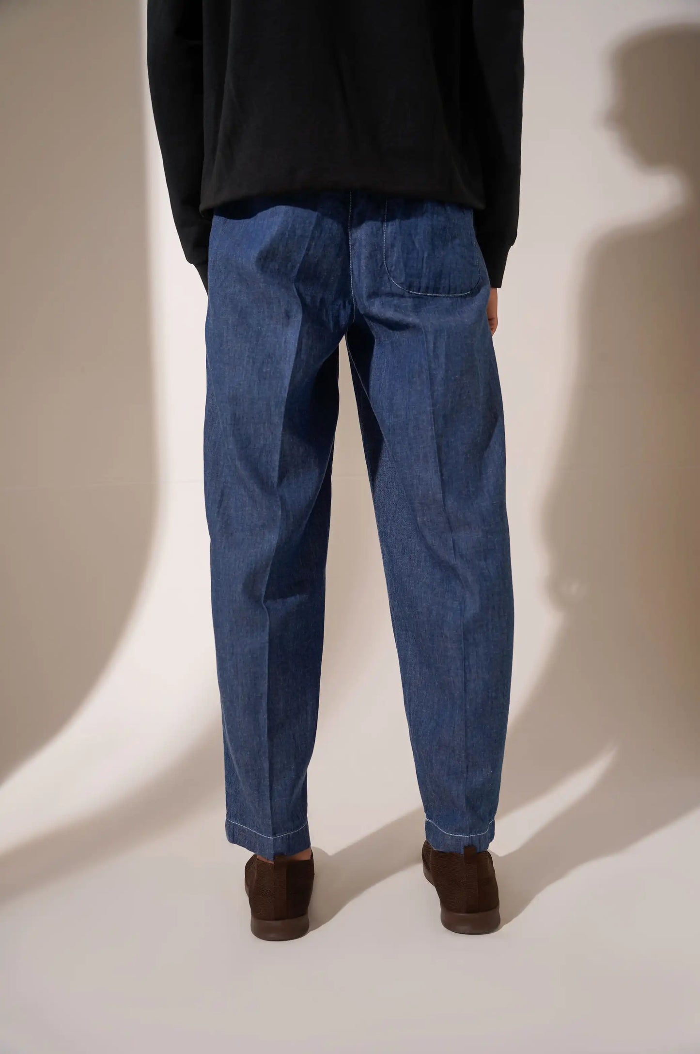DENIM SLACKS - PANTS