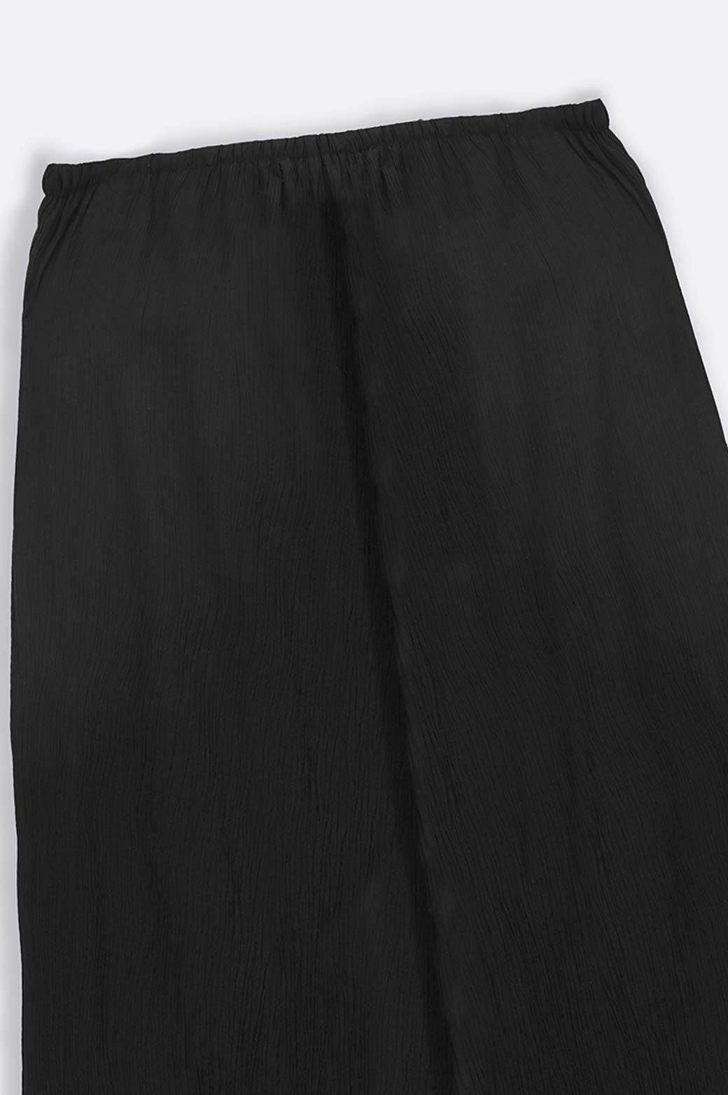 BLACK EVERYDAY CRINKLE PANTS