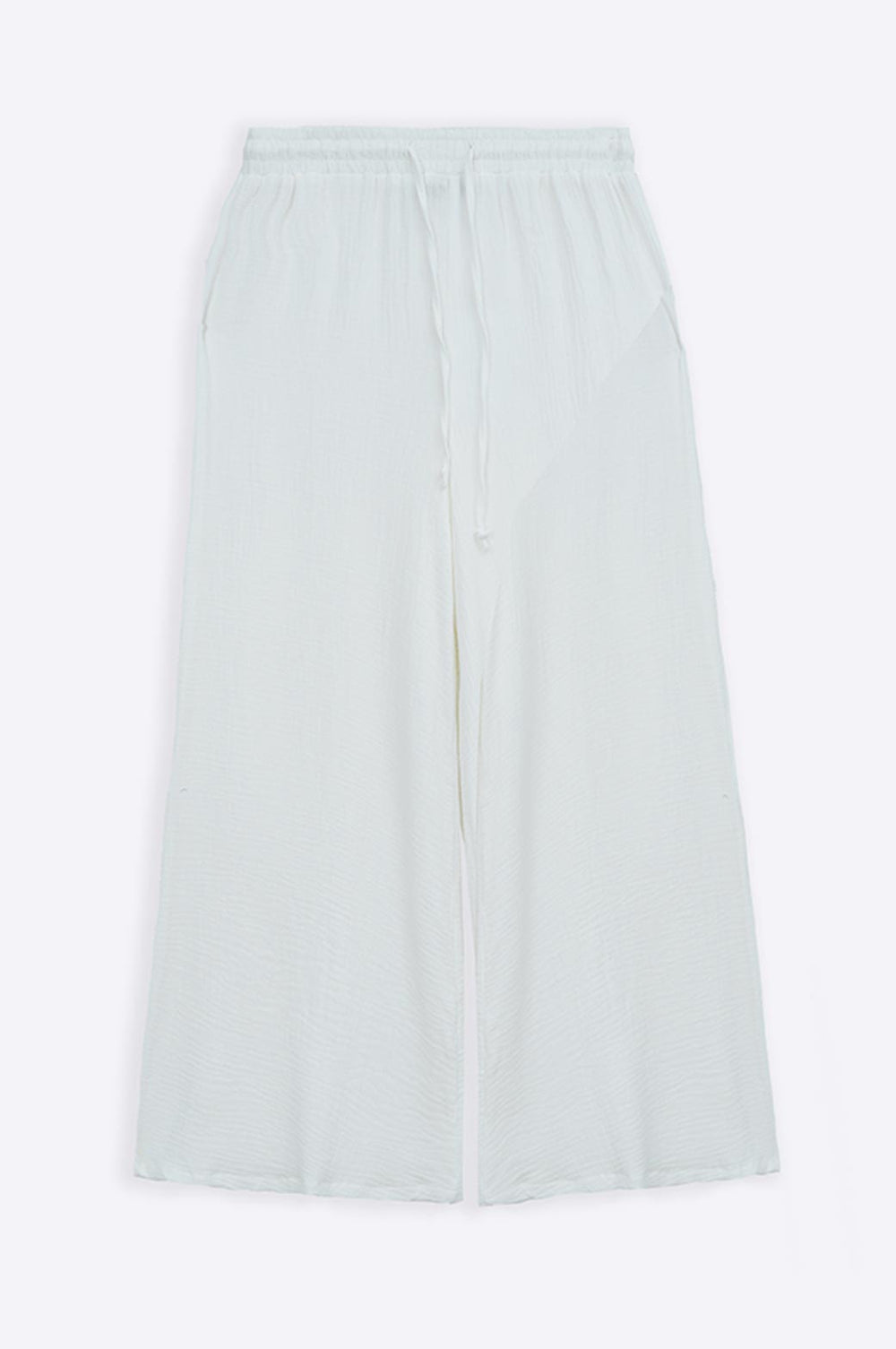 WHITE MUSLIN WIDE PANT