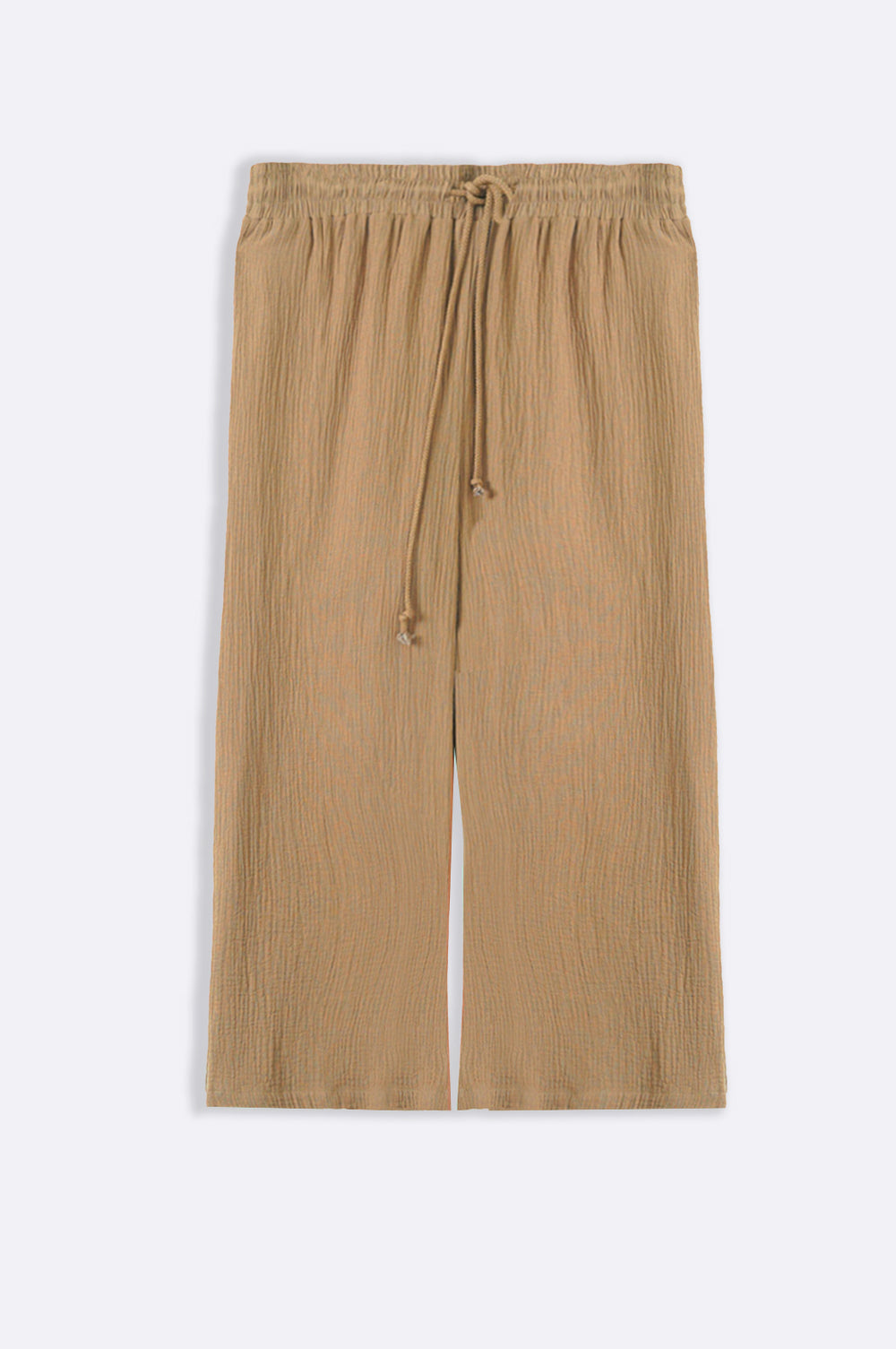 CAMEL CURVE MUSLIN PANTS