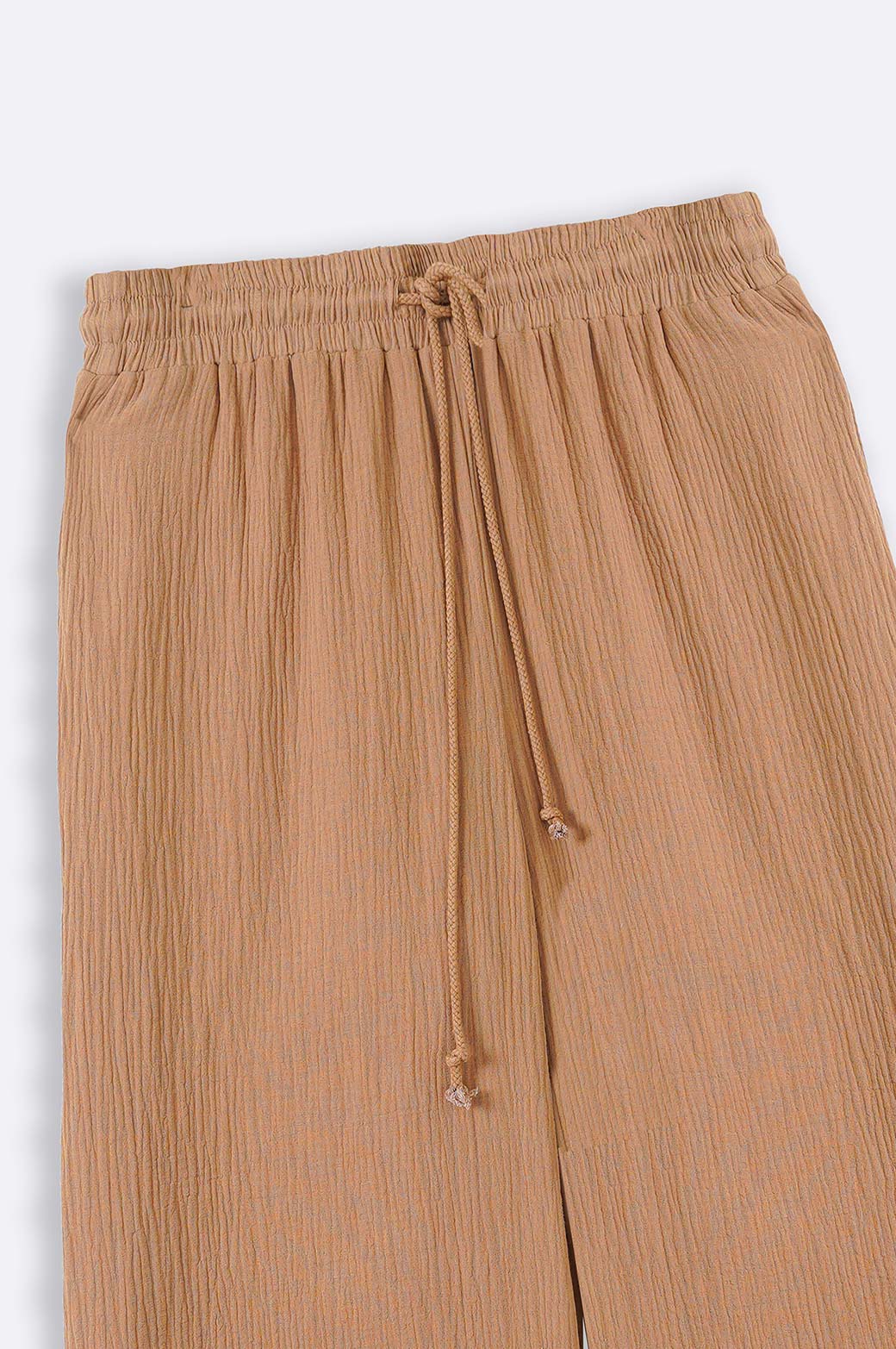 CAMEL CURVE MUSLIN PANTS