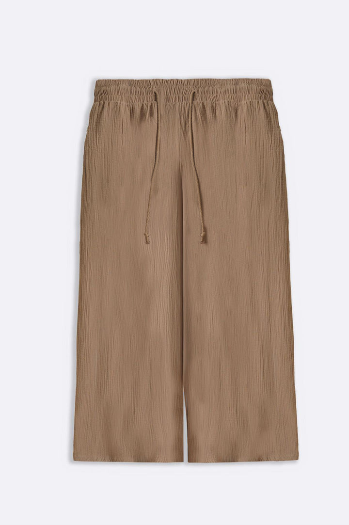 TAUPE CURVE MUSLIN PANTS