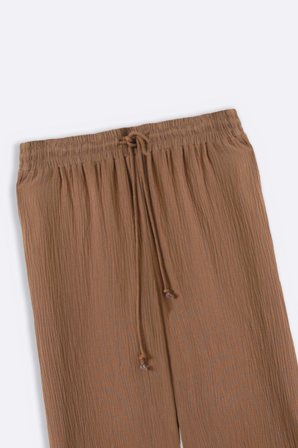 LIGHT CAMEL CURVE MUSLIN PANTS