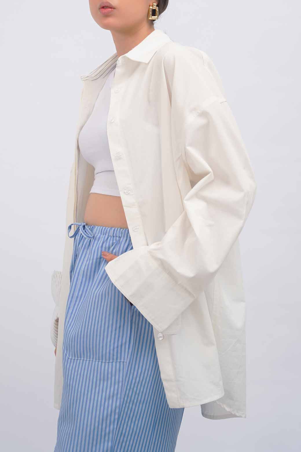BLUE STRIPED COTTON PANTS