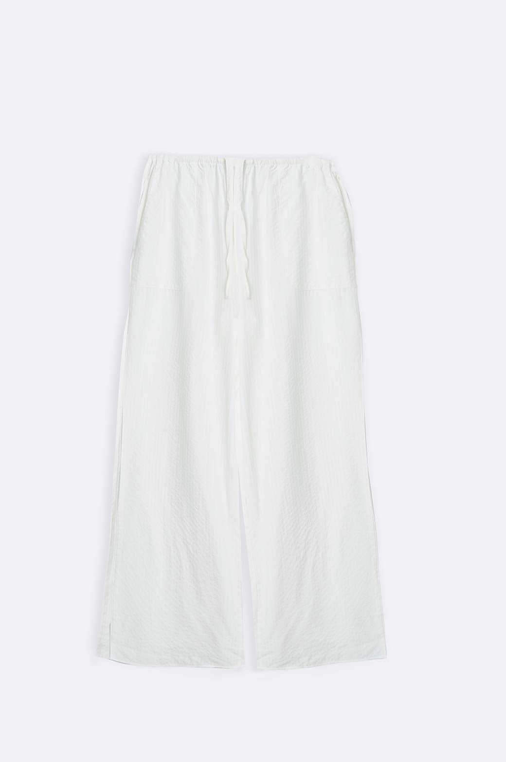 WHITE STRIPED COTTON TROUSER