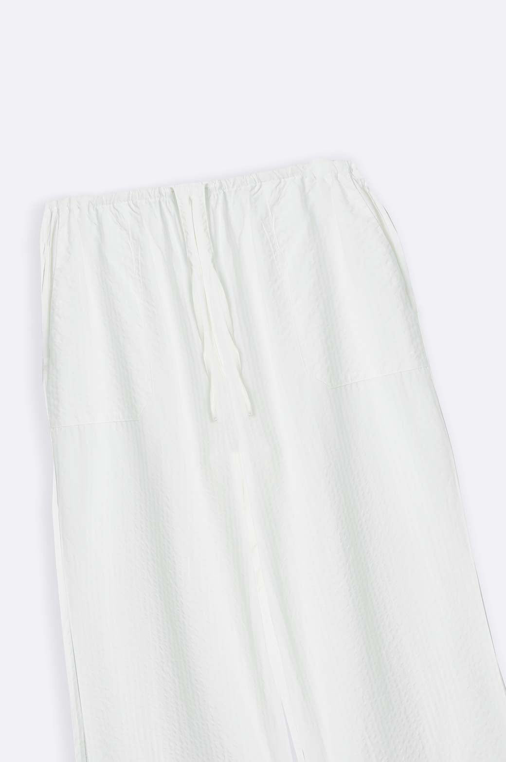 WHITE STRIPED COTTON TROUSER