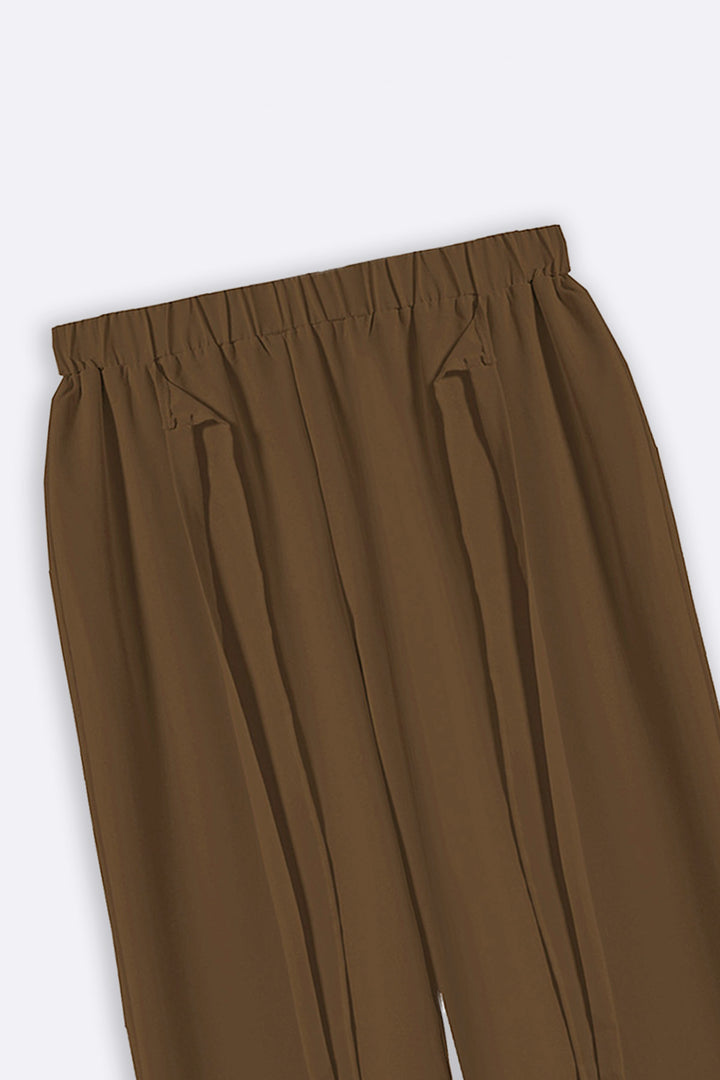 BROWN TIE-AROUND RESORT PANTS