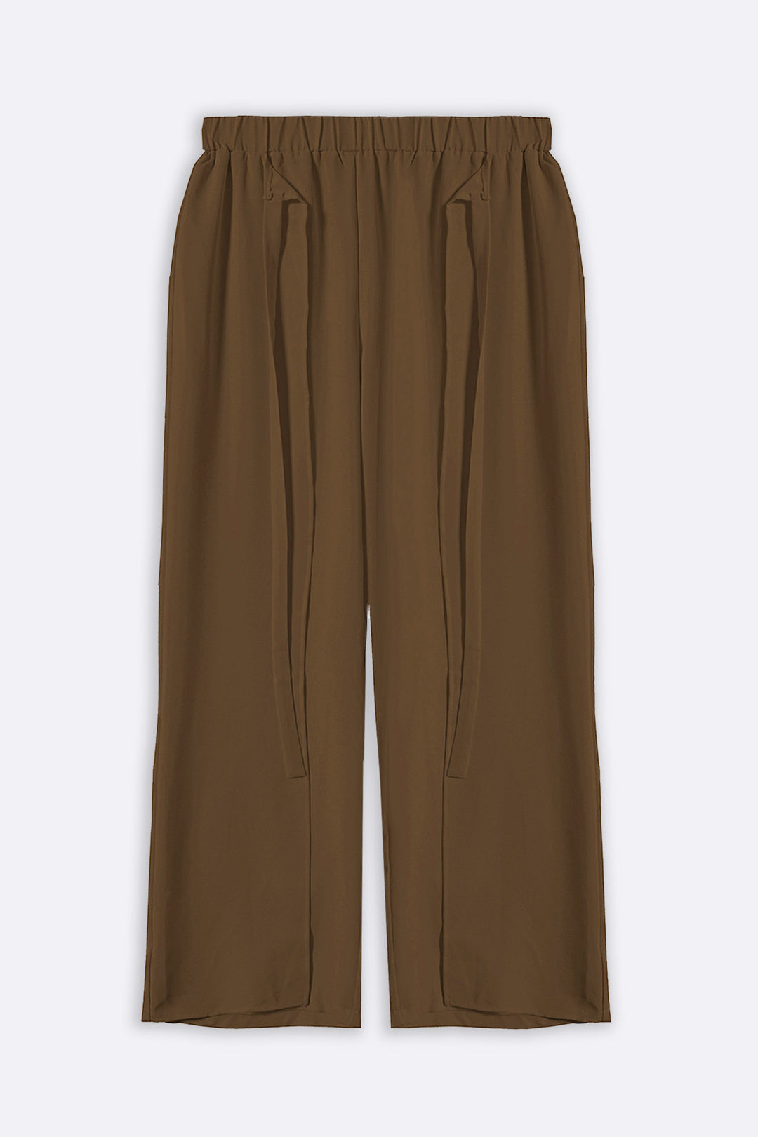 BROWN TIE-AROUND RESORT PANTS