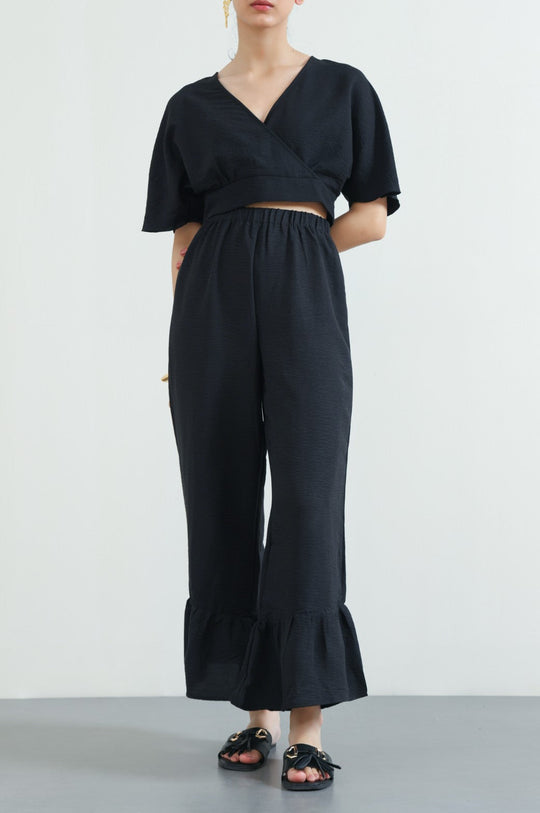 BLACK RESORT FLARED PANTS