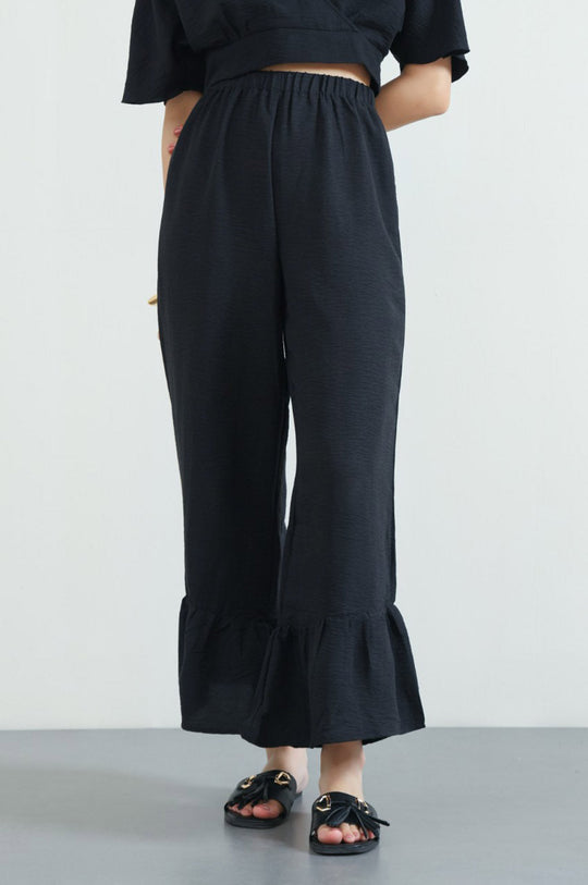 BLACK RESORT FLARED PANTS
