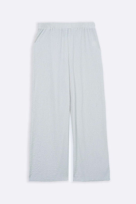 OFF WHITE TEXTURED STRETCHY PANTS