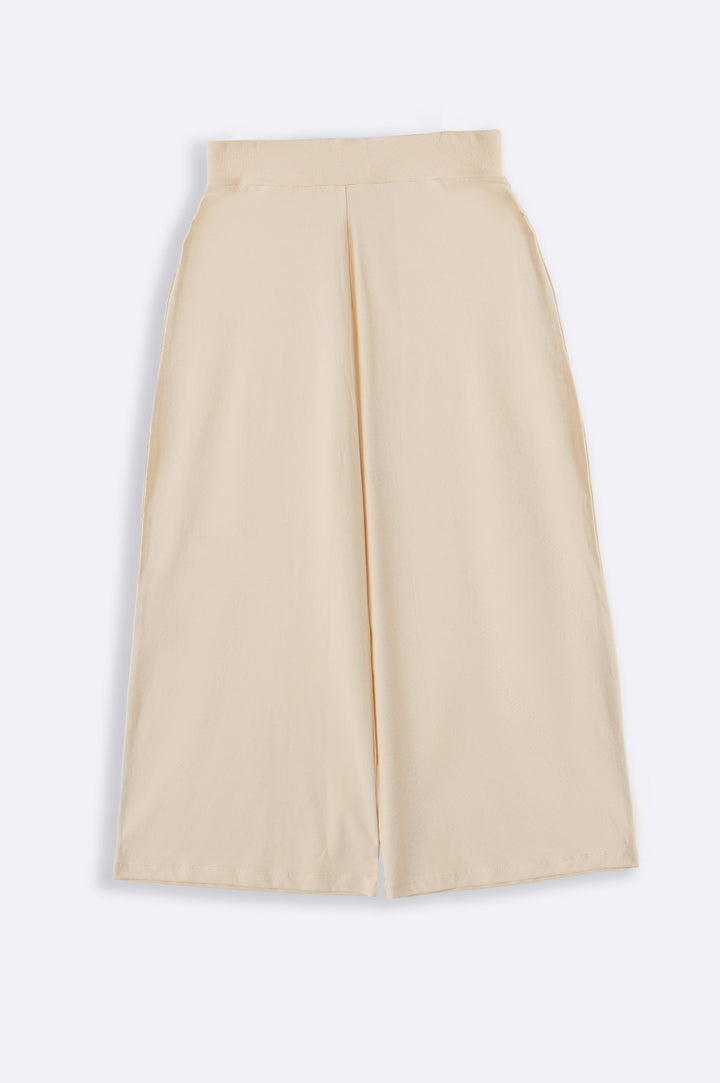 IVORY CROPPED WIDE PANTS