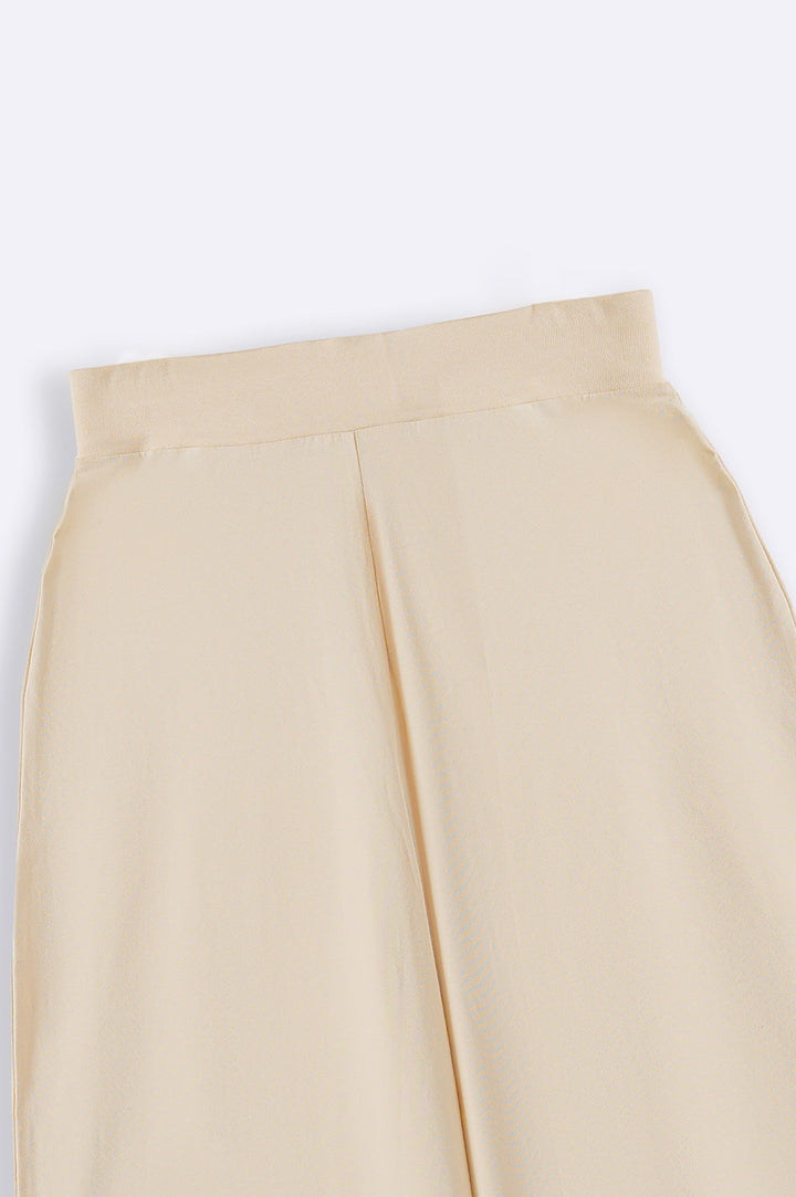 IVORY CROPPED WIDE PANTS