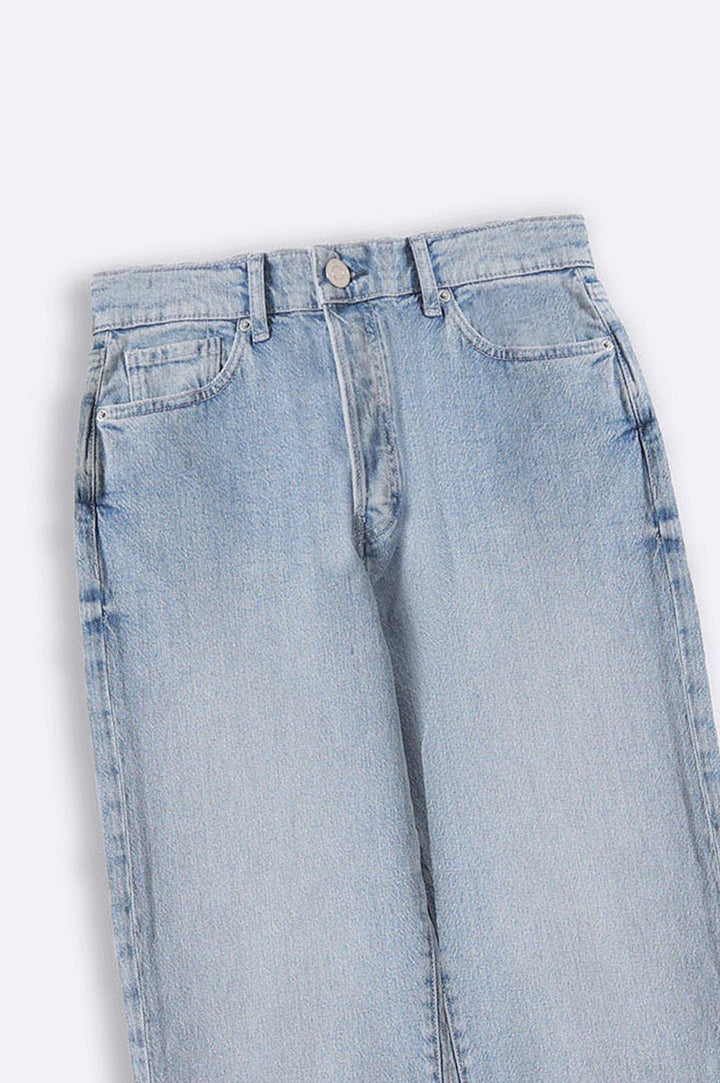 LIGHT BLUE HIGH WAIST STRAIGHT JEANS