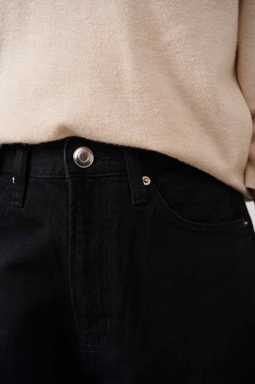 BLACK WIDE LONG JEANS
