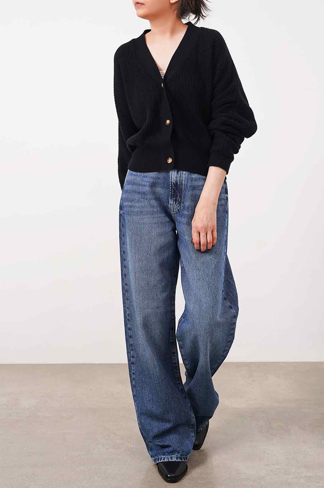 DARK BLUE WIDE LONG JEANS