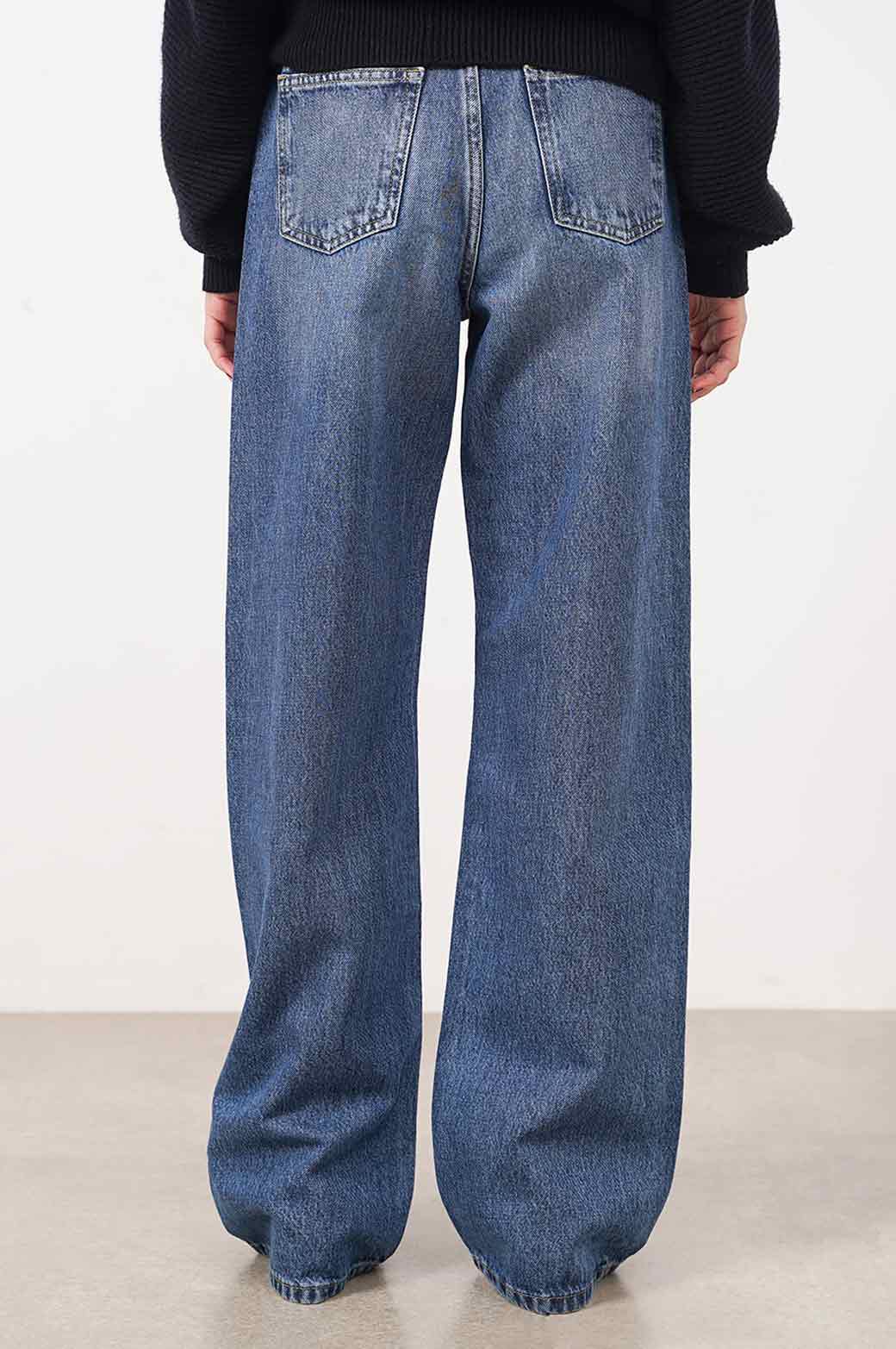 DARK BLUE WIDE LONG JEANS