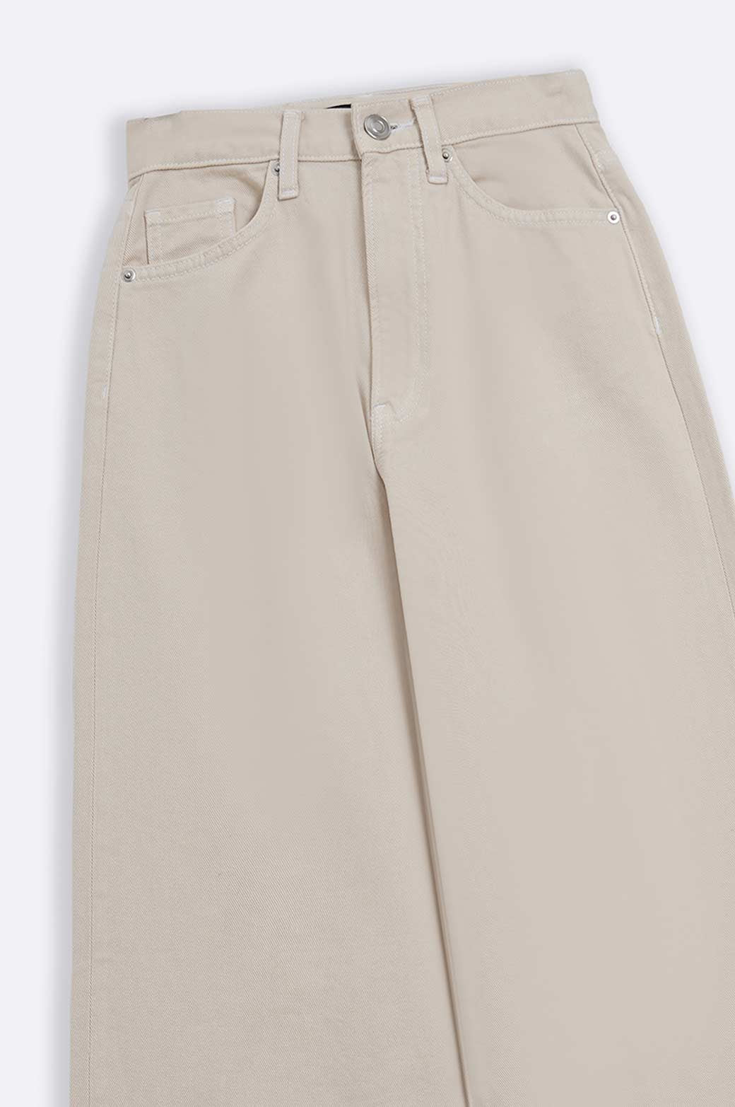 ECRU WIDE LONG JEANS