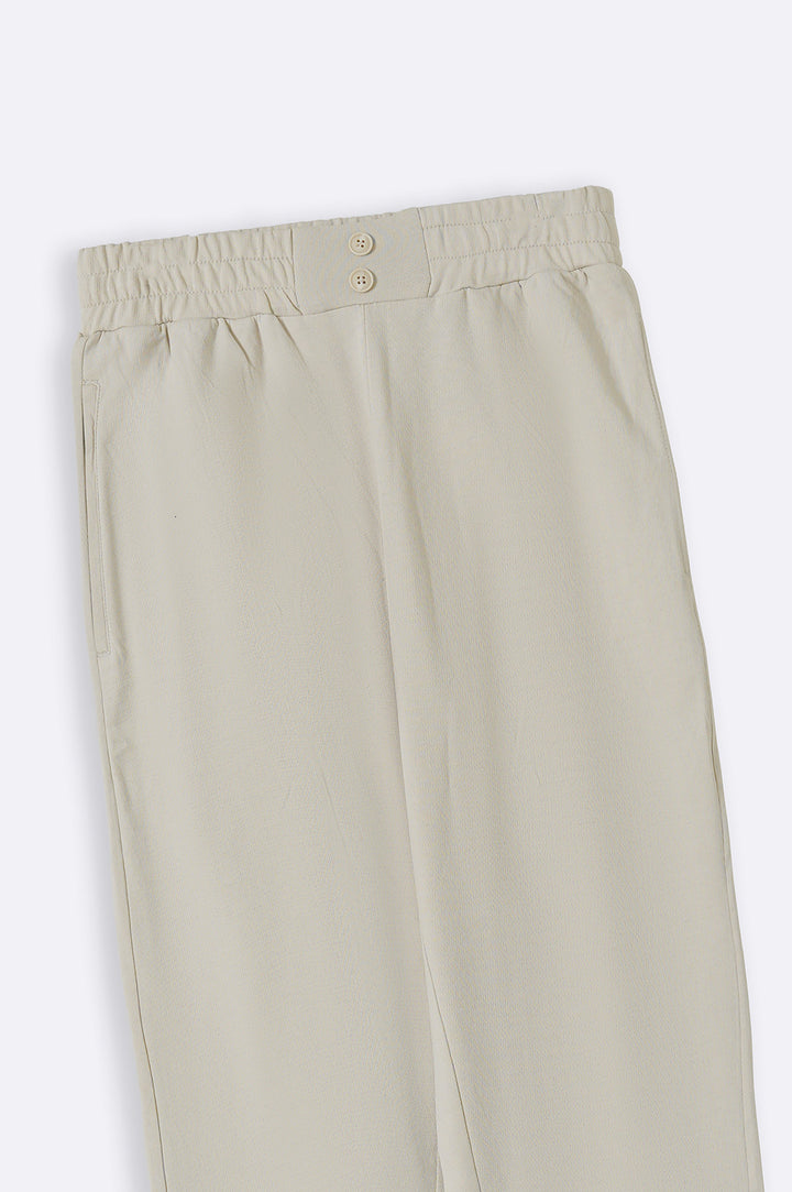 IVORY TURN-UP TROUSERS