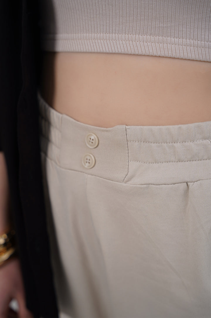 IVORY TURN-UP TROUSERS