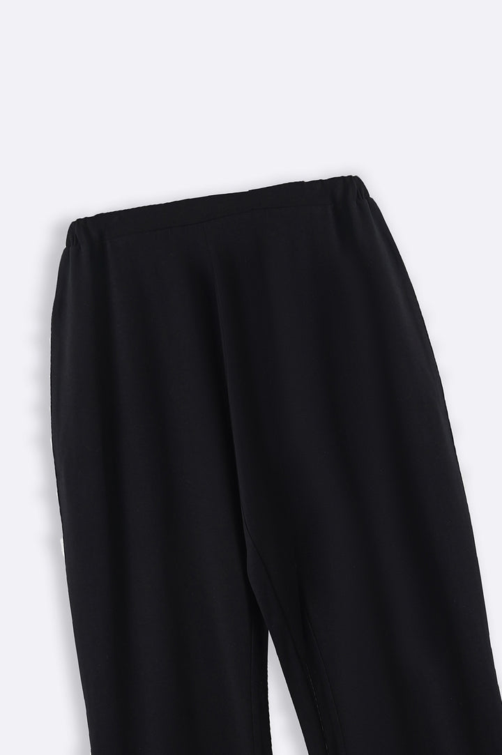 BLACK WIDE LEG PANTS