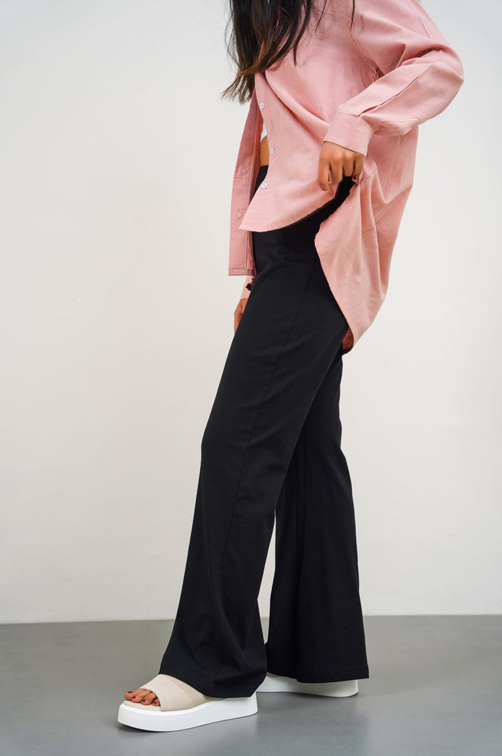 BLACK WIDE LEG PANTS