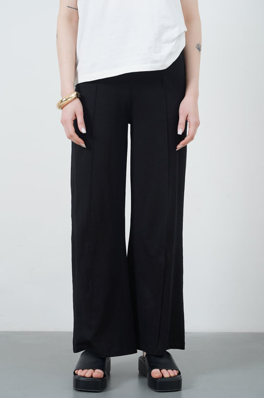 BLACK WIDE T-SHIRT PANTS