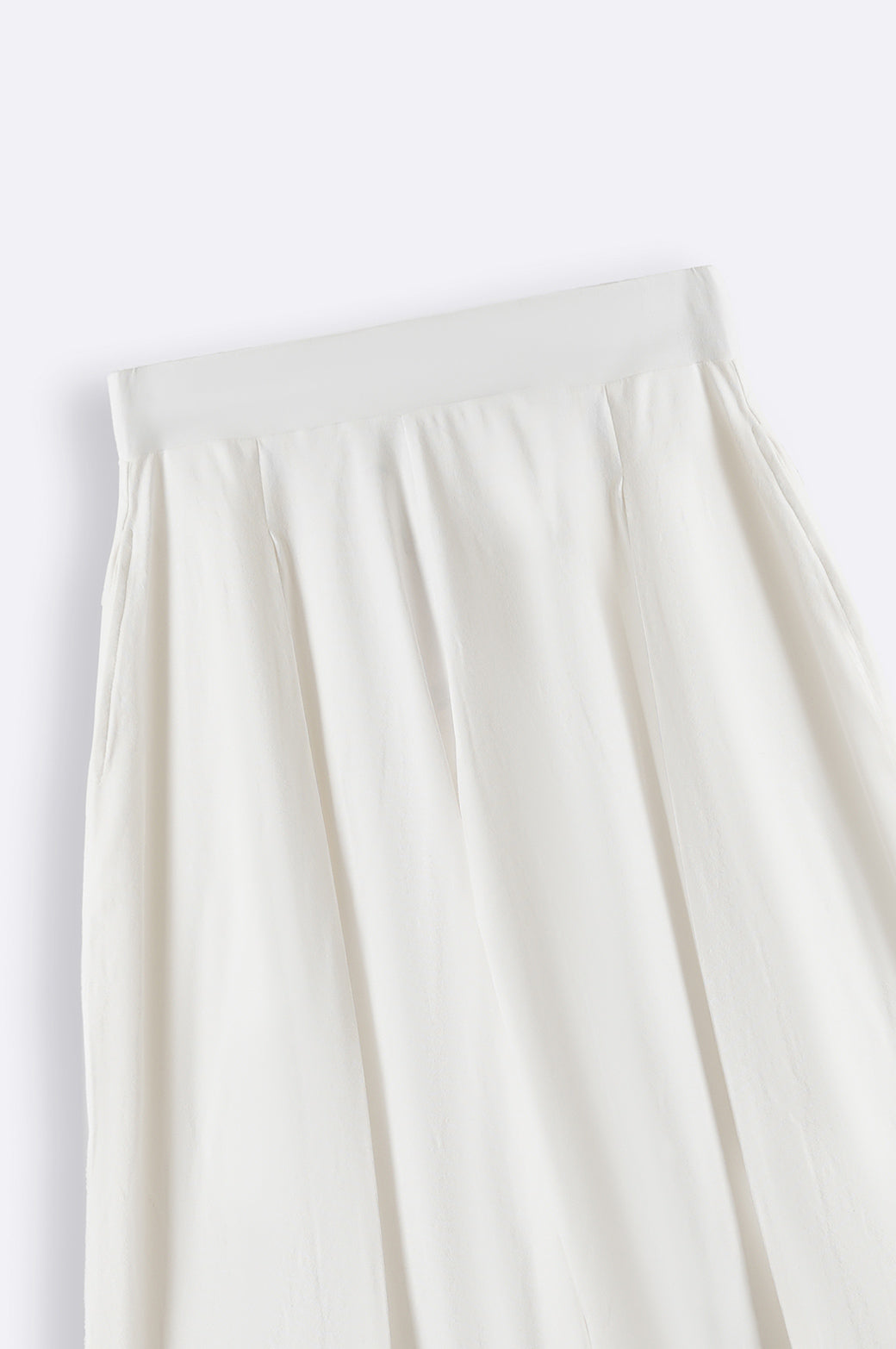 WHITE CROPPED WIDE LEG PANTS