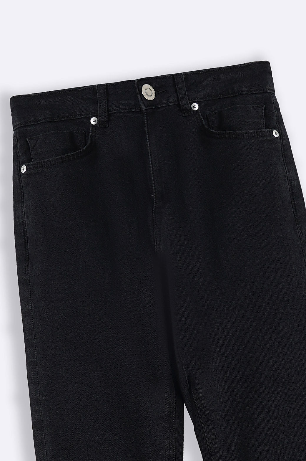 BLACK ANKLE CROPPED SLIM JEANS