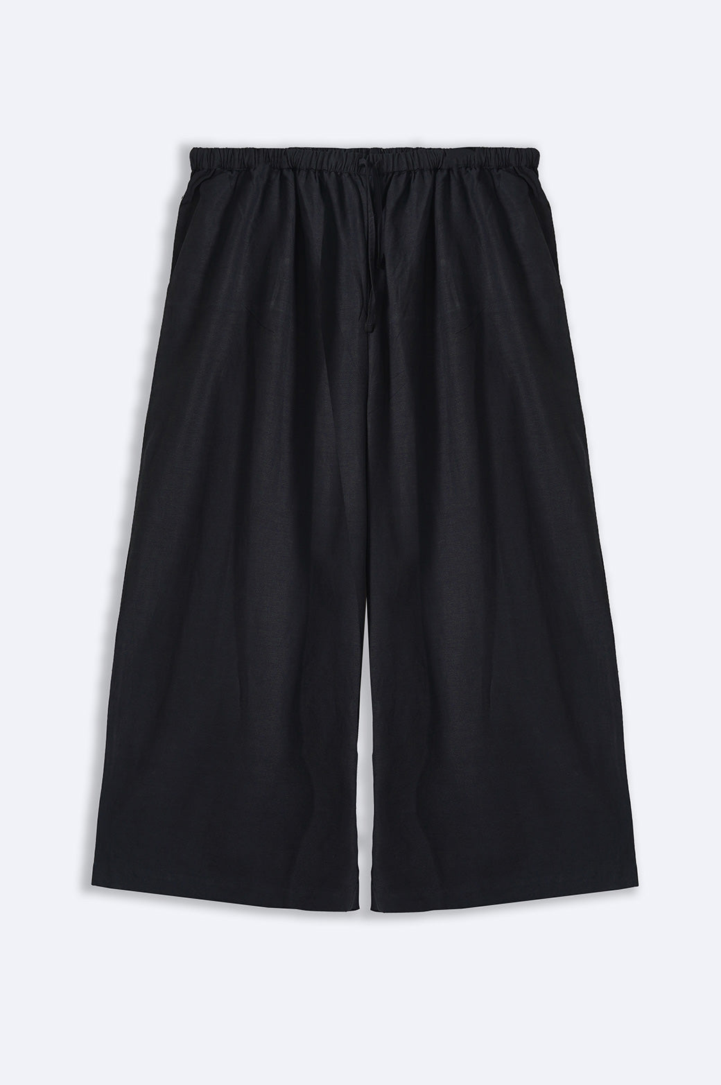 BLACK CURVE WIDE TROUSERS