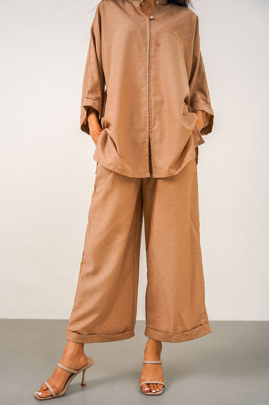 TAUPE DIAMANTE DRAWSTRING CULOTTES