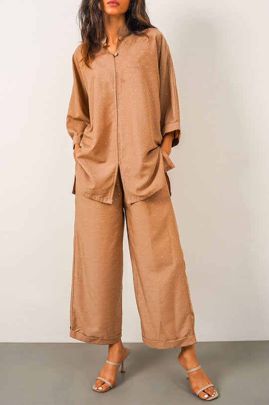 TAUPE DIAMANTE DRAWSTRING CULOTTES