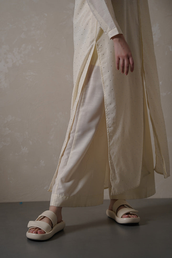 WHITE WIDE PARTY PANTS