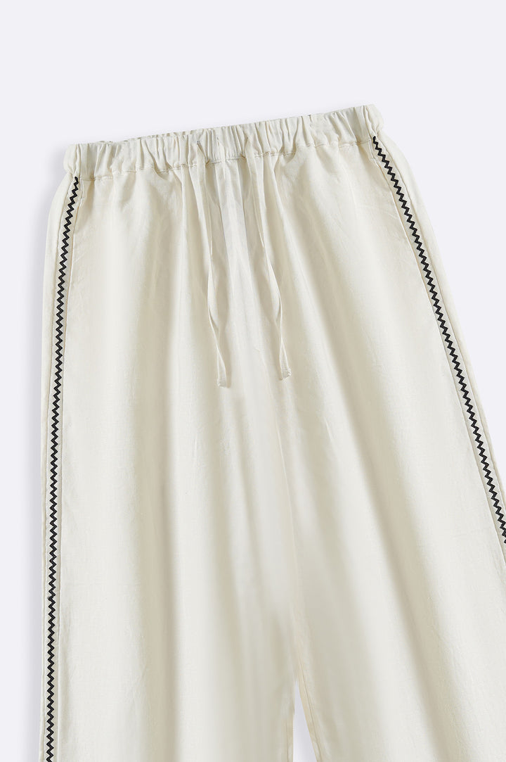 OFF WHITE AZTEC LINEN CULOTTES