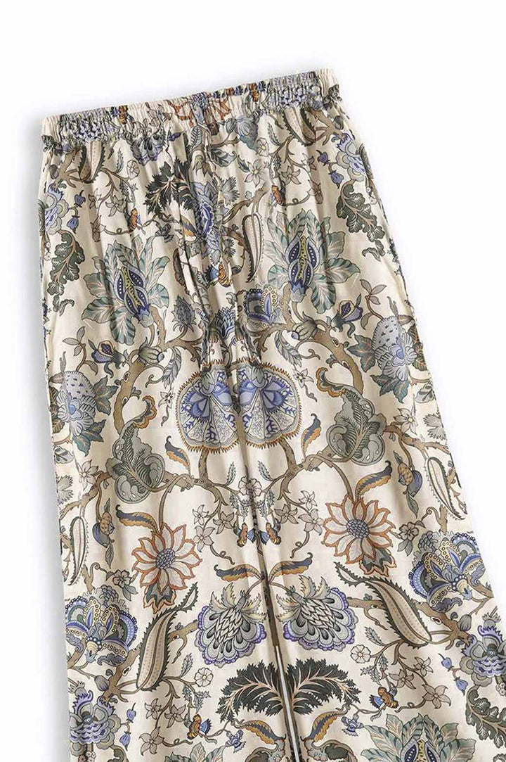 IVORY DAYFLOWERS PRINTED PANTS