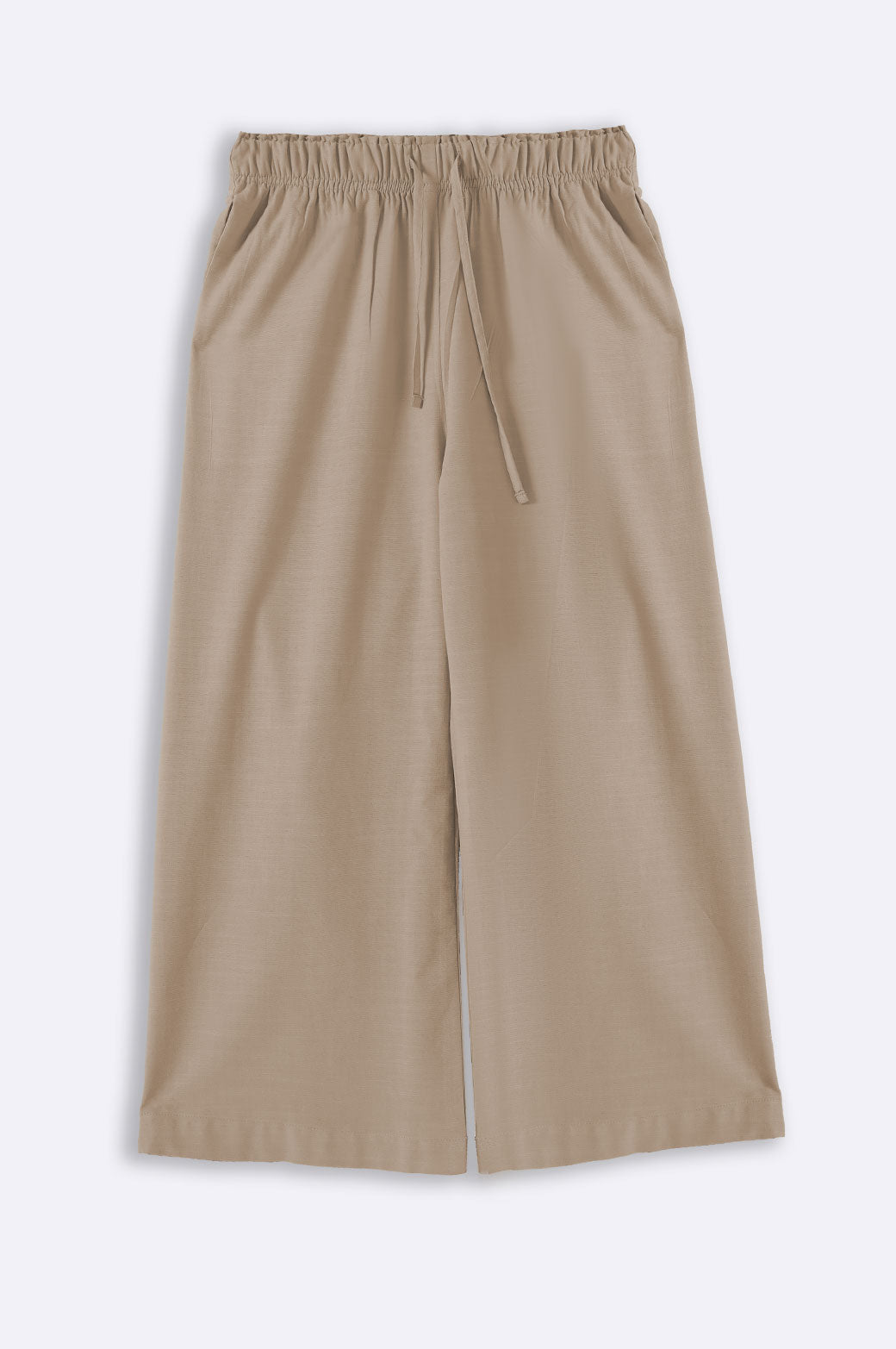 BEIGE WIDE ANKLE PANTS