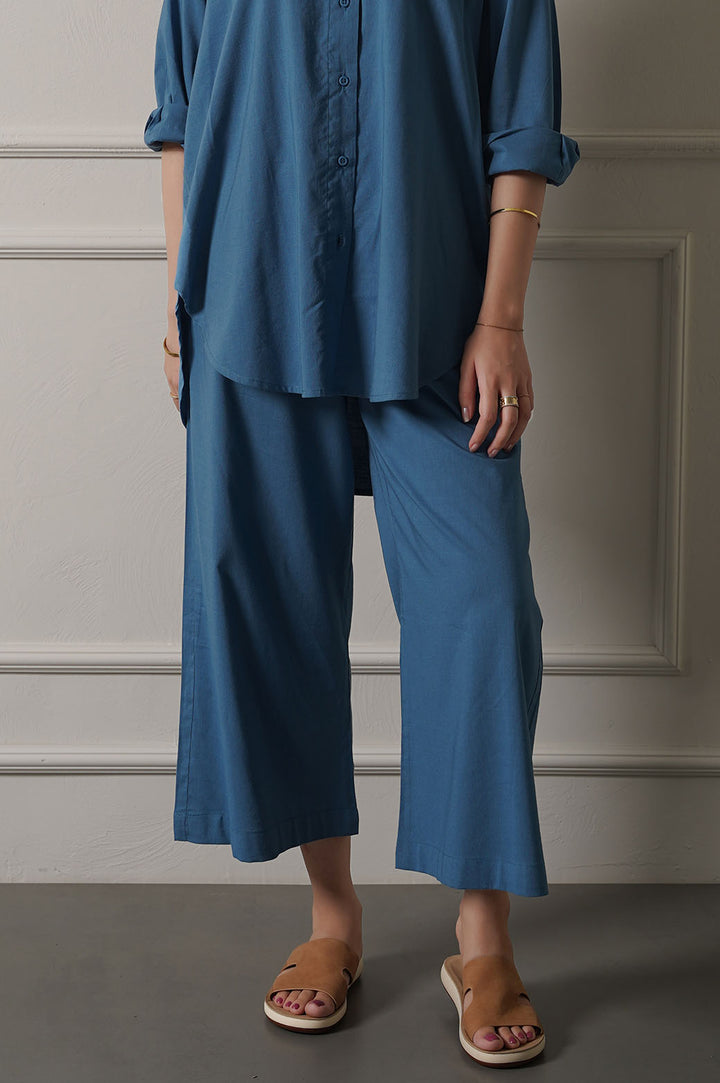 COBALT BLUE WIDE ANKLE PANTS