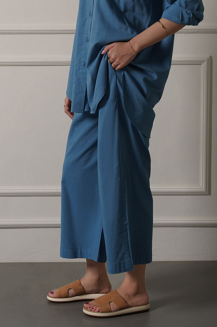 COBALT BLUE WIDE ANKLE PANTS