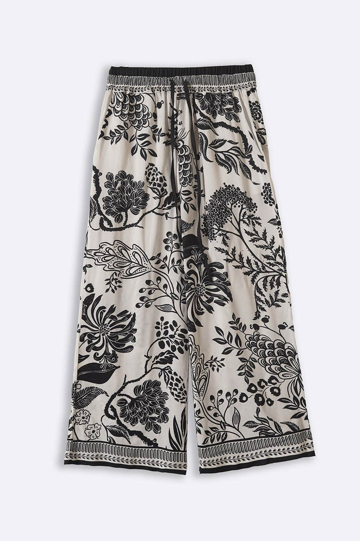 WHITE BLACK PETUNIA PRINTED CULOTTES