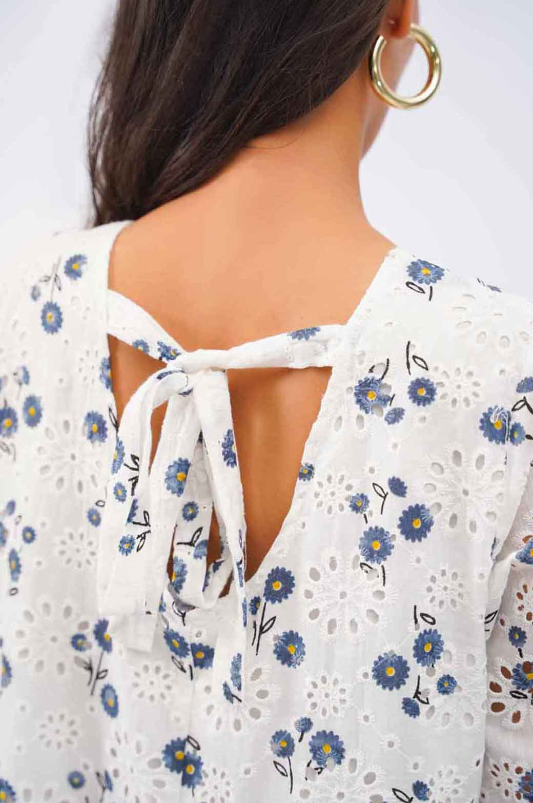 WHITE BREEZY EMBROIDERED DRESS