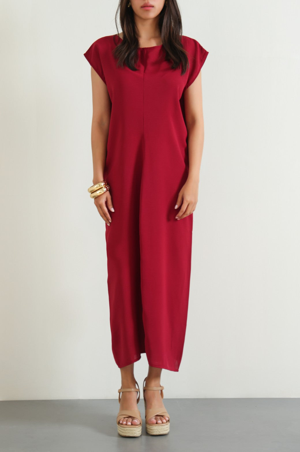 MAROON MIDI HOLIDAY DRESS