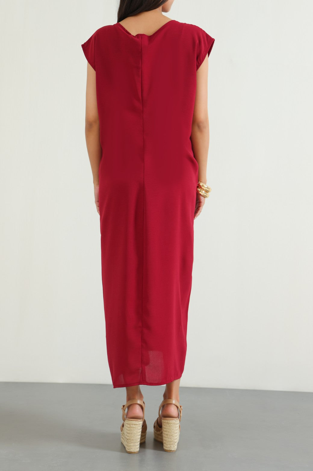 MAROON MIDI HOLIDAY DRESS