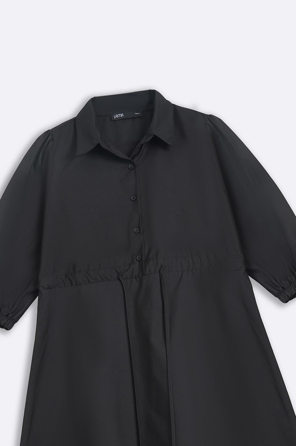 BLACK CUTWORK POPLIN DRESS