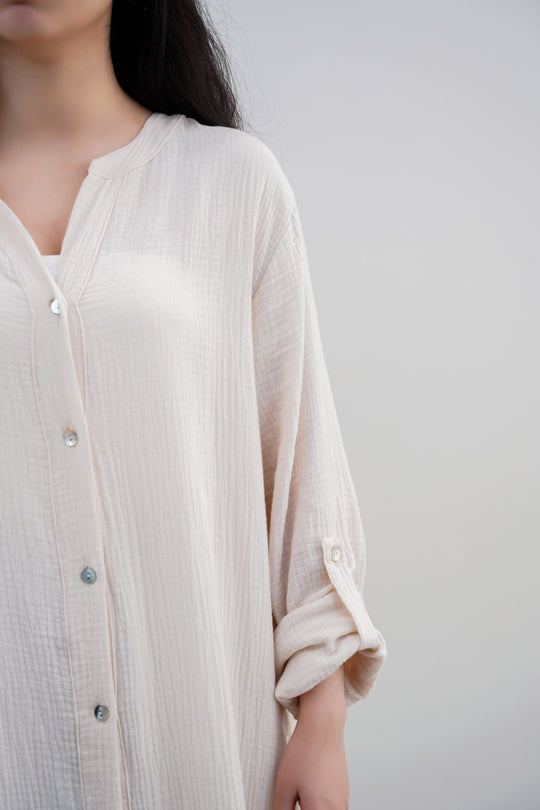 OAT WHITE LONG MUSLIN TUNIC